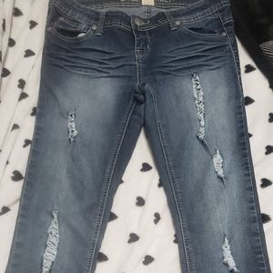 Blue Asphalt Skinny Jeans Short